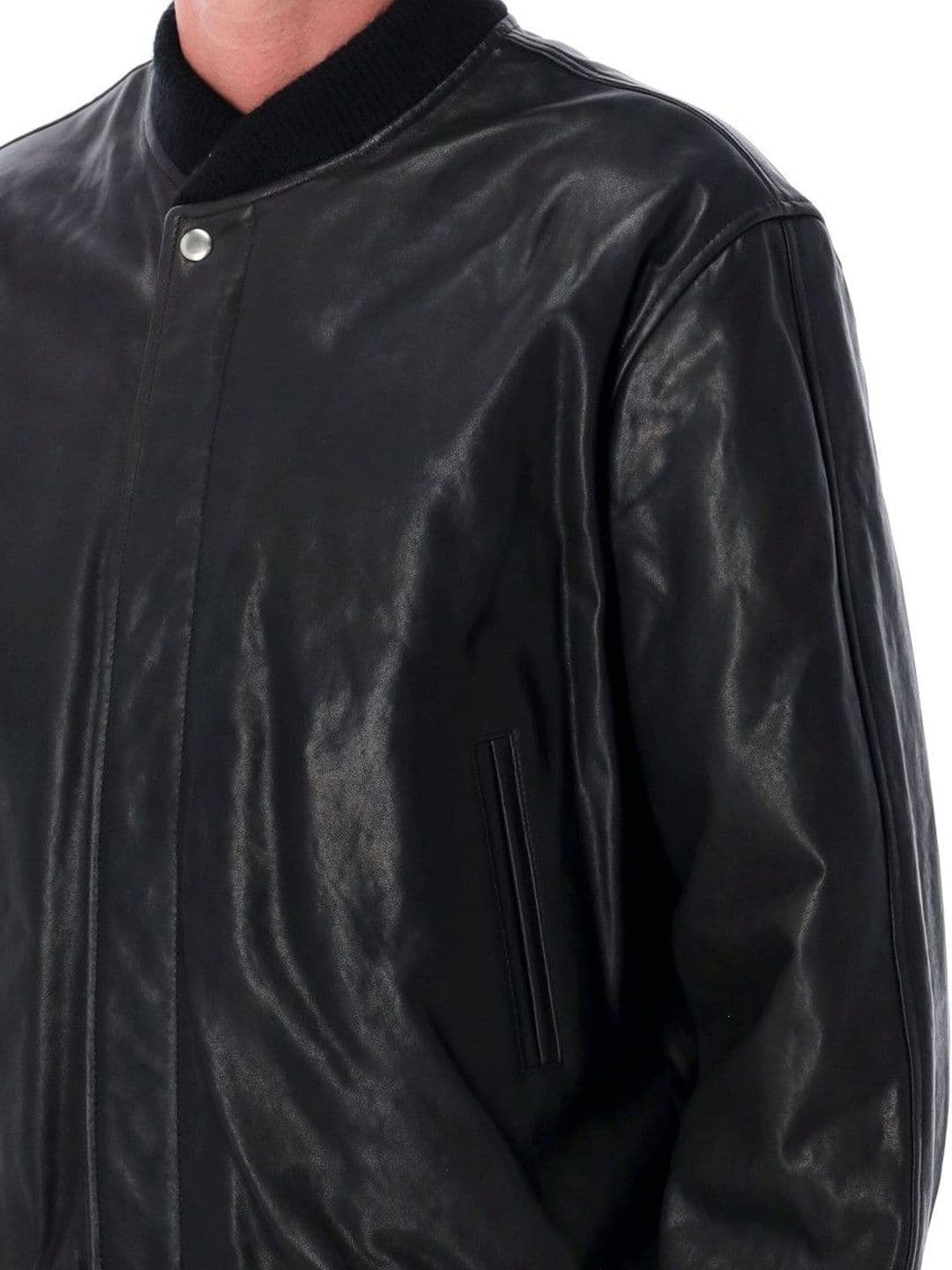 Isabel Marant Black Leather Bomber Jacket thumbnail 2