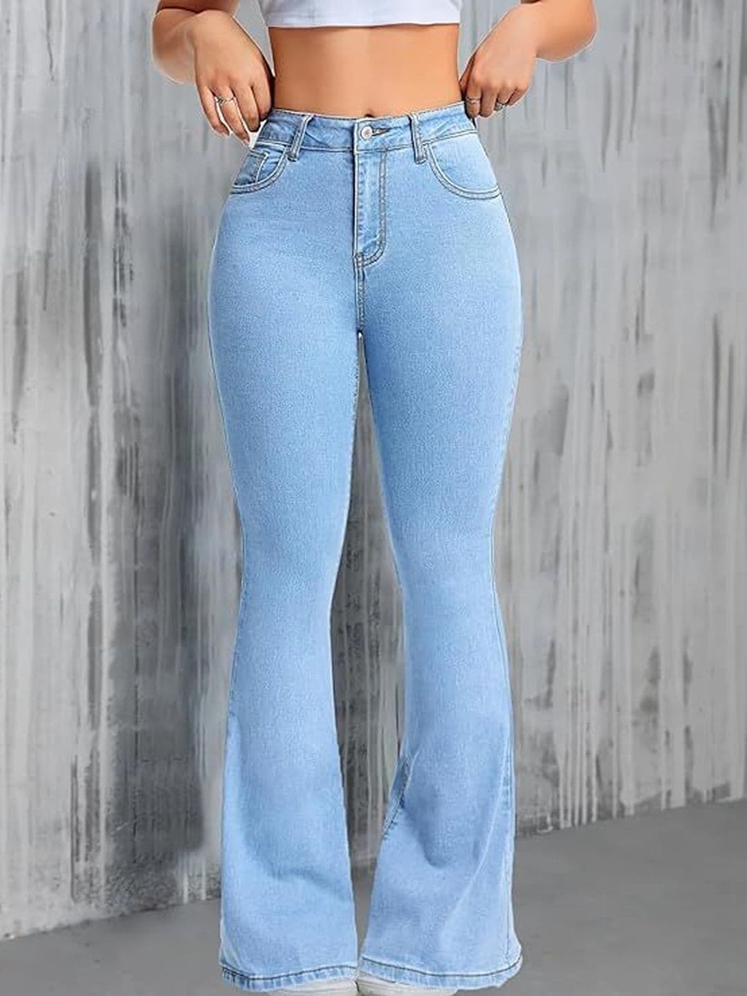 4WRD by Dressberry Women Bootcut High-Rise Light Fade Stretchable Jeans thumbnail 4