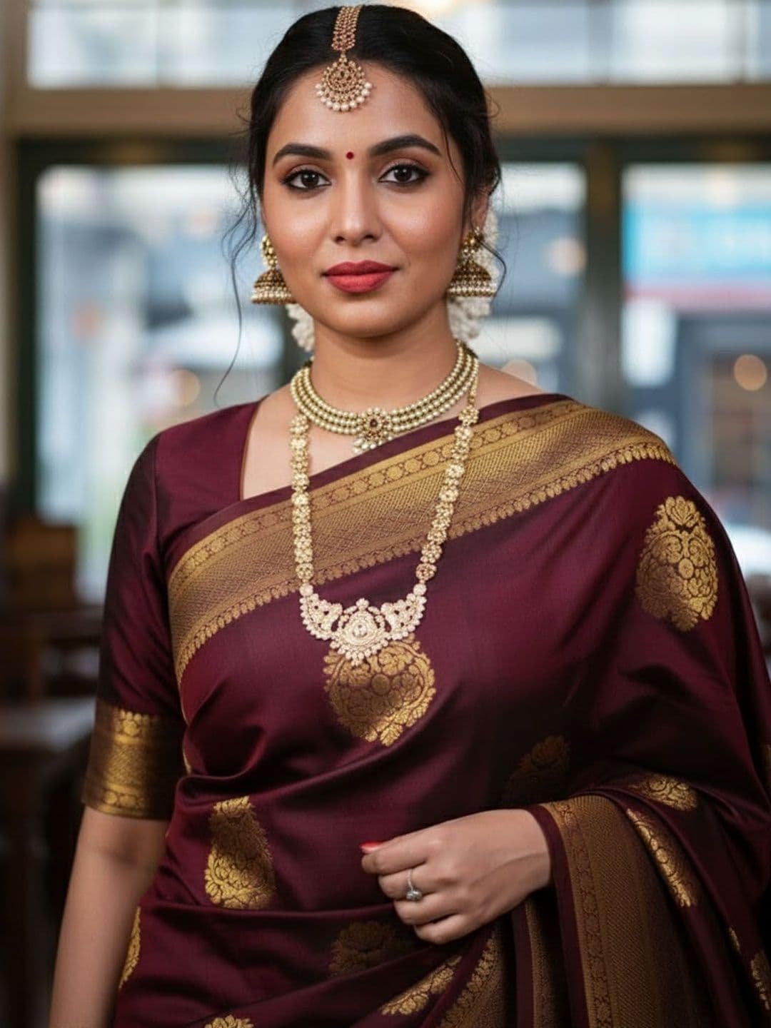 all about you Ethnic Motifs Zari Silk Blend Heavy Work Mysore Silk Saree thumbnail 2