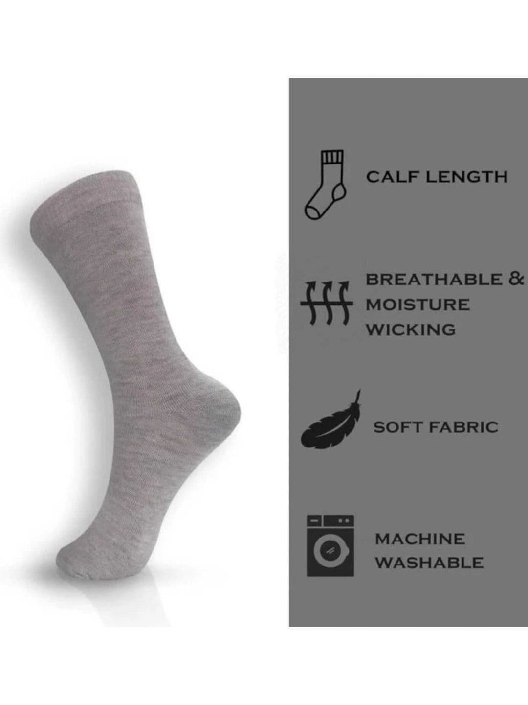 akeet trend Unisex Pack of 3 Cotton Calf Length Socks thumbnail 3