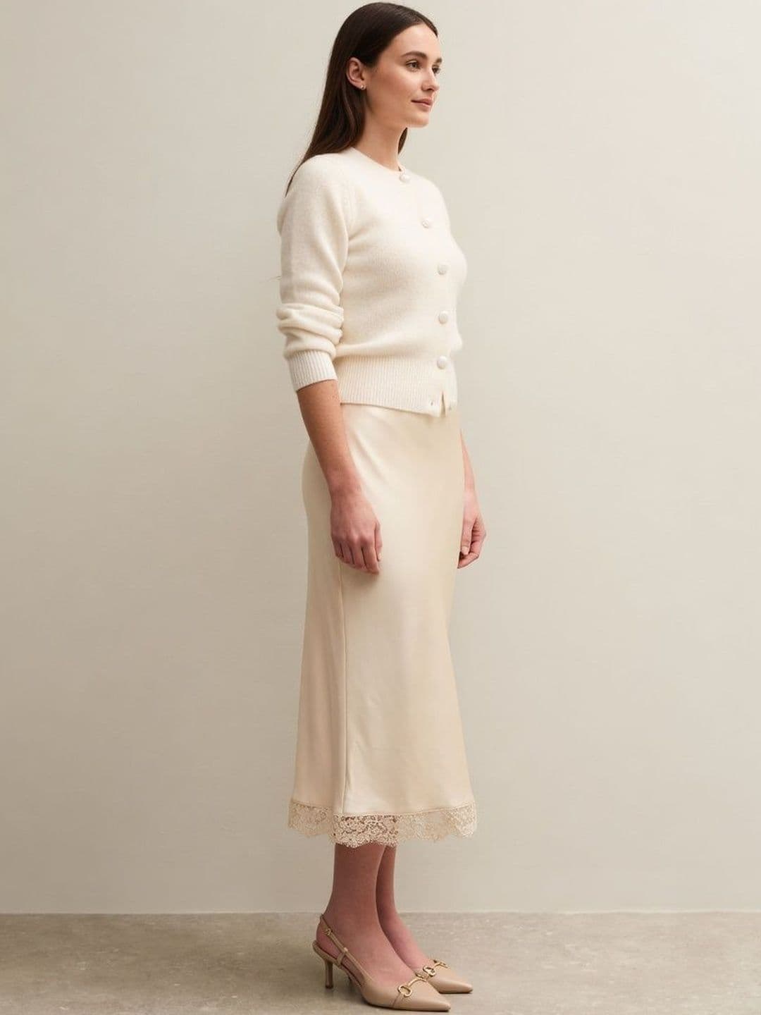 Suo Women Satin Midi Straight Skirt thumbnail 4