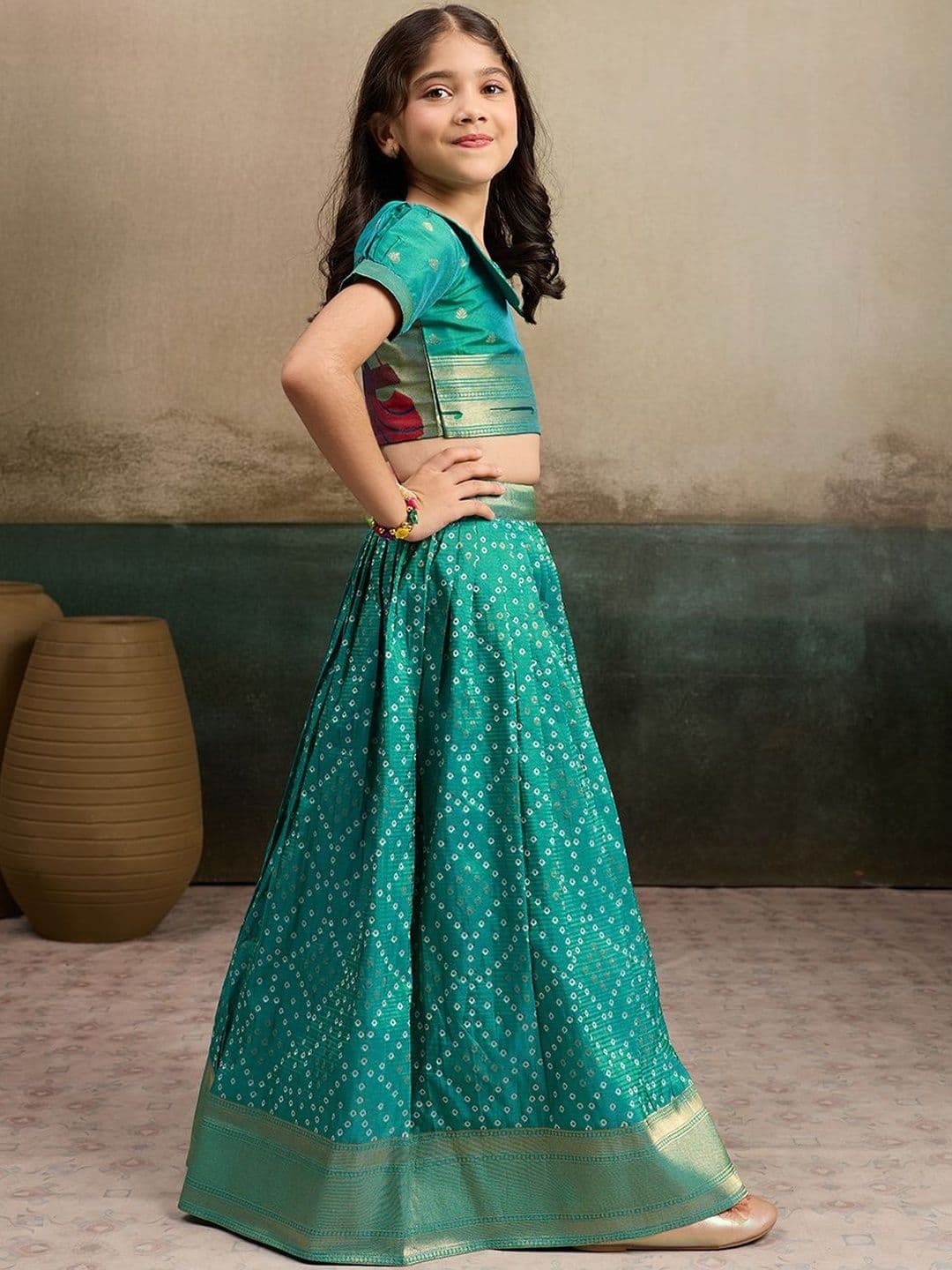 Tasarika Girls Bandhani Ready to Wear Lehenga Choli thumbnail 6
