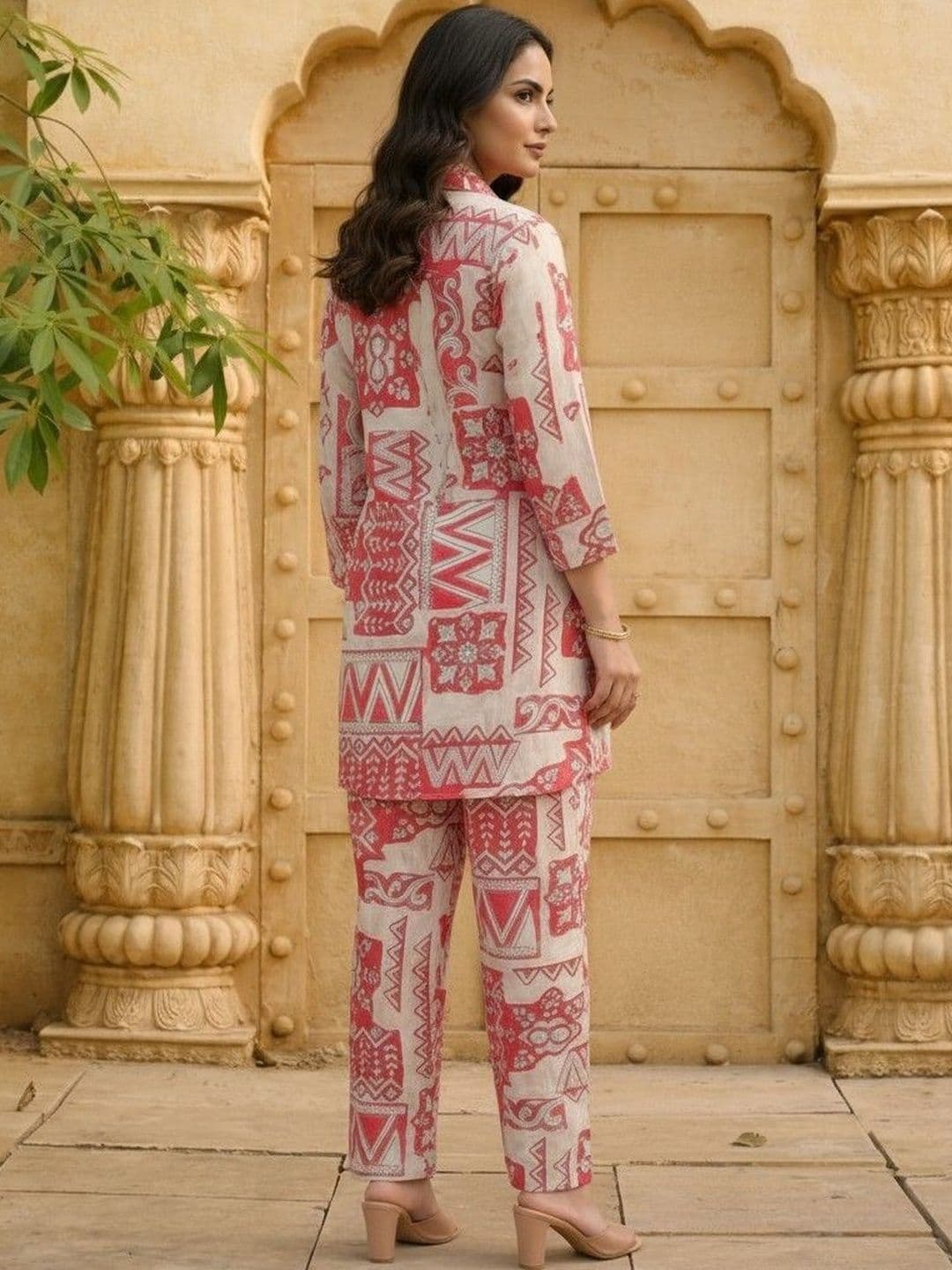 AANVI Bohemian Cotton Printed Shirt with Trousers thumbnail 3
