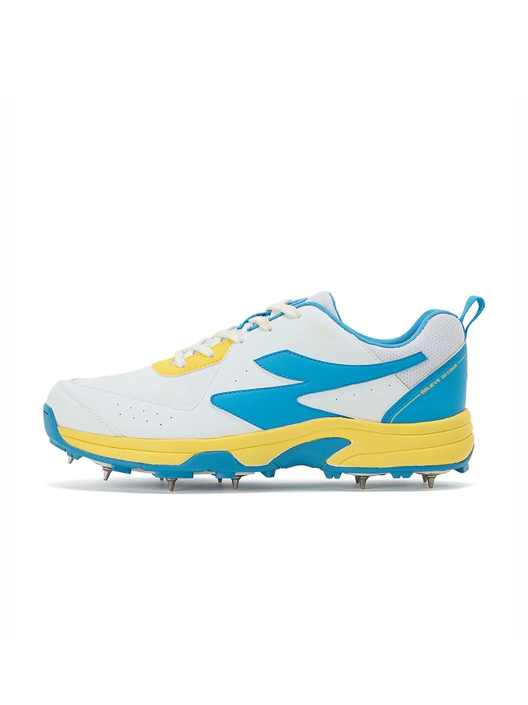 SG Savage Max Spike Shoes White-Yellow-Sky Blue - Lightweight Pro Traction thumbnail 7