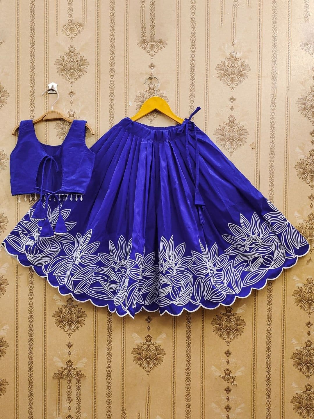 KALINI Girls Embroidered Thread Work Ready to Wear Lehenga & Blouse With Dupatta thumbnail 2