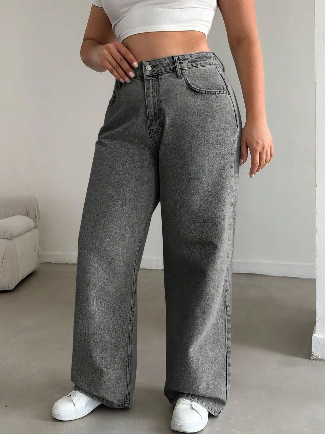 A1TUFF Women Comfort Wide Leg High-Rise Acid Wash Stretchable Jeans - view 1