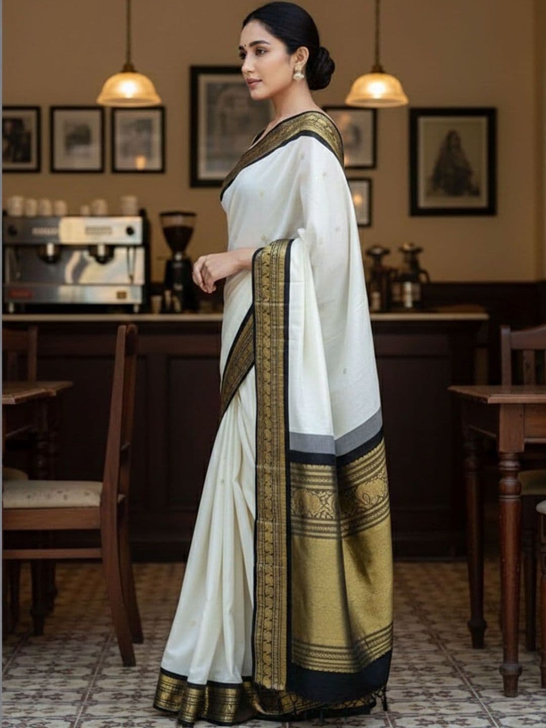 all about you Woven Design Silk Blend Mysore Silk Saree thumbnail 3