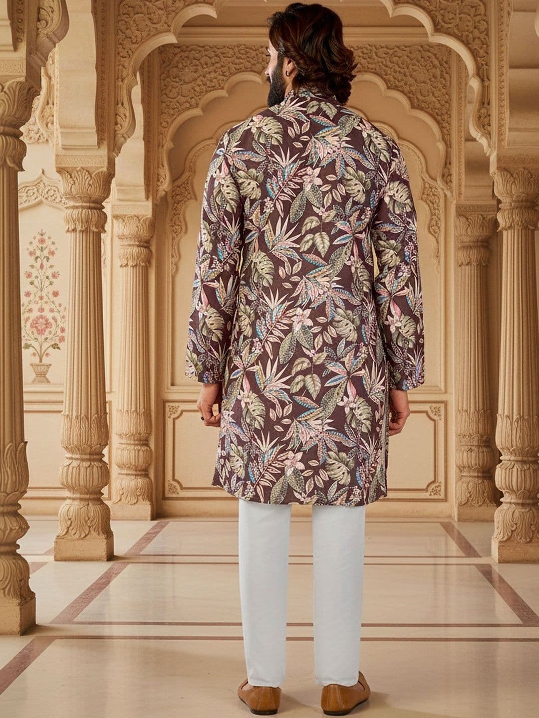 RANGRAAG Men Floral Printed Floral Kurta thumbnail 3