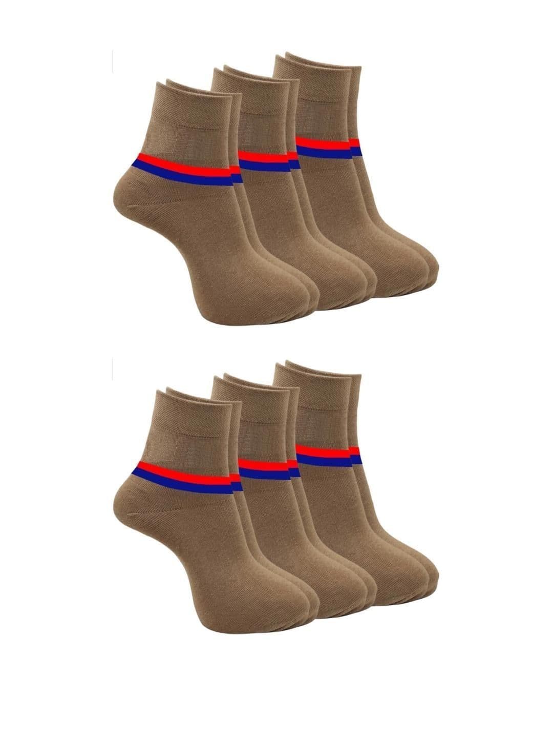 akeet trend Unisex Pack of 6 Cotton Assorted Colourblocked Ankle Length Socks - view 1