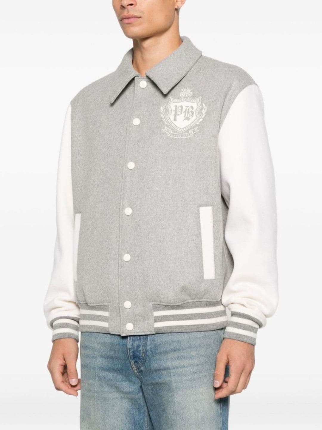 Balmain Grey Varsity Jacket thumbnail 7