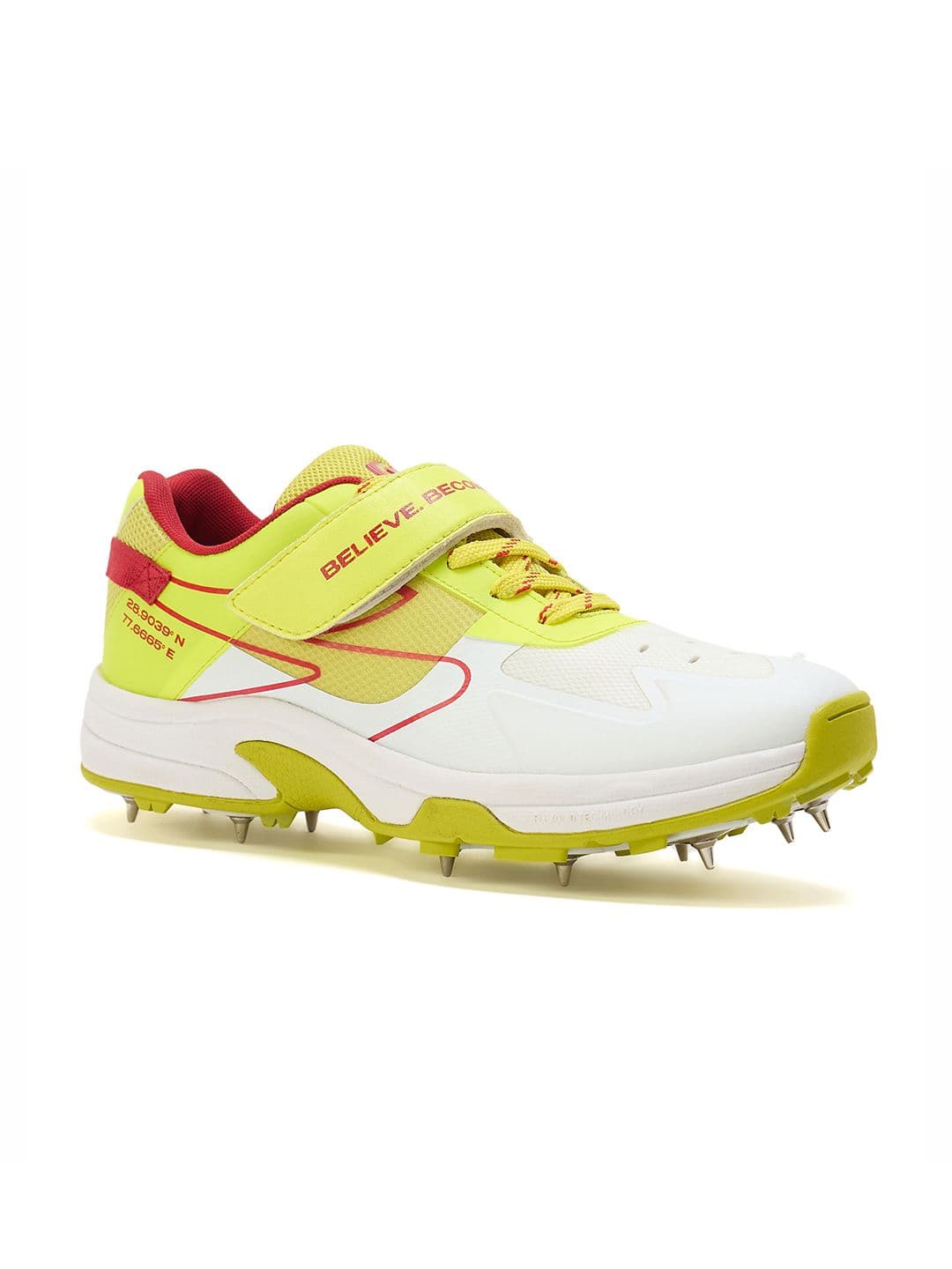 SG Sierra ARC Spike Shoes White-Yellow-Red - Premium Grip EVA Comfort Mesh Upper - view 1