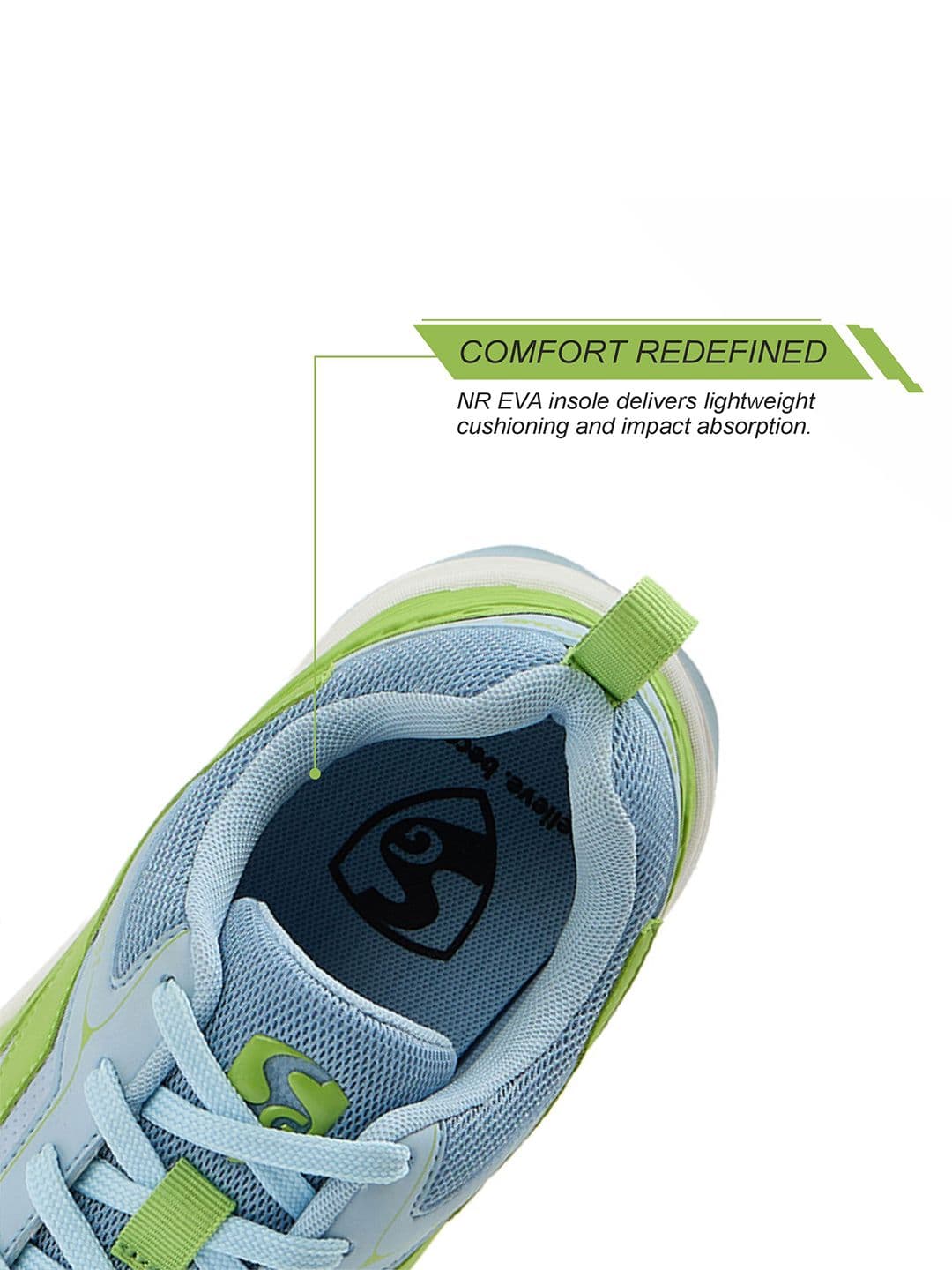 SG Yorker Pro Shoes Blue-Lime Green - All Rounder Training & Match Shoes thumbnail 5