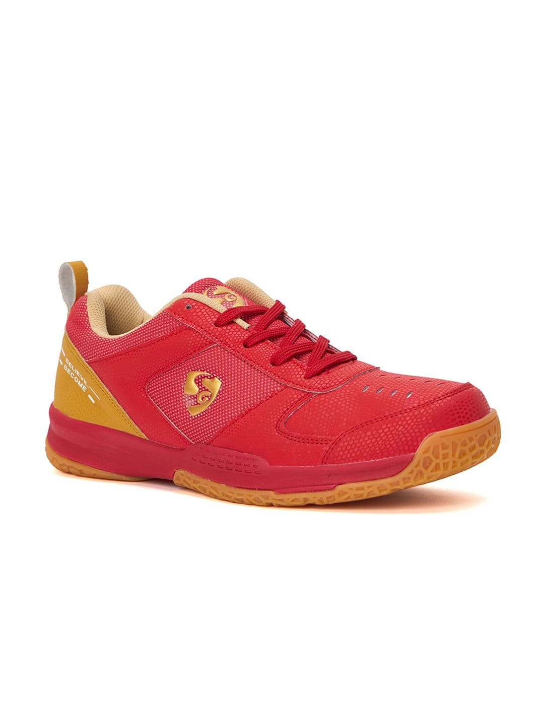 SG Court Pro Shoes Red-Gold best for Badminton, Pickleball & Tennis Shoes - view 1