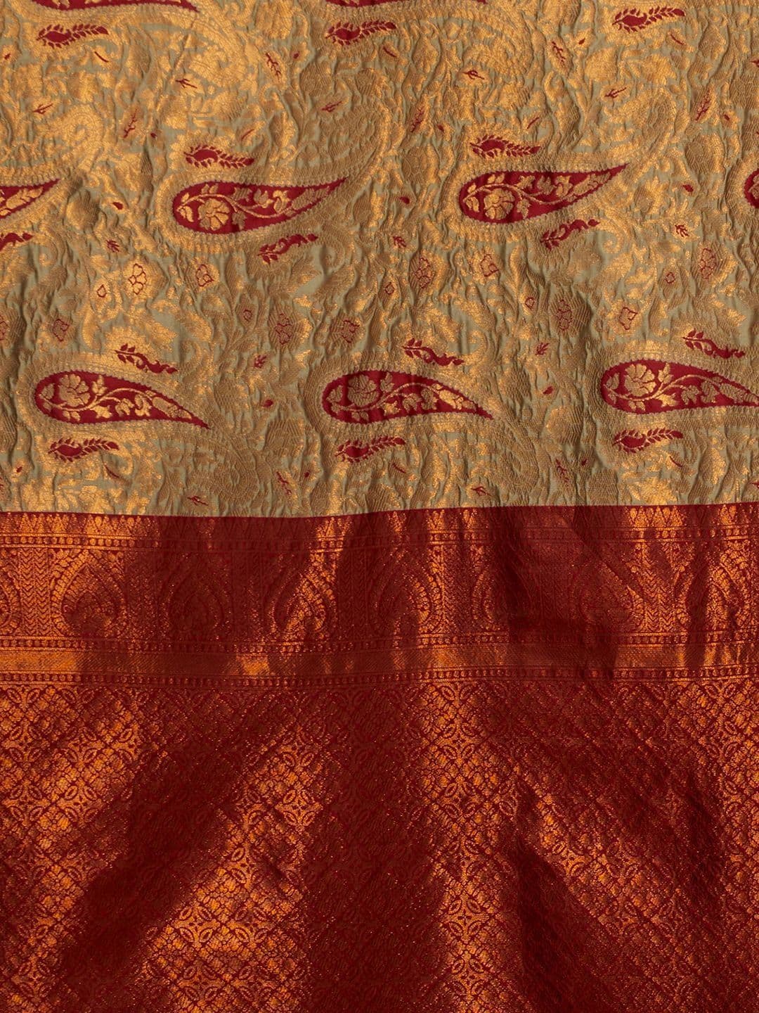 Sangria Woven Design Banarasi Sarees Blouse Piece thumbnail 5