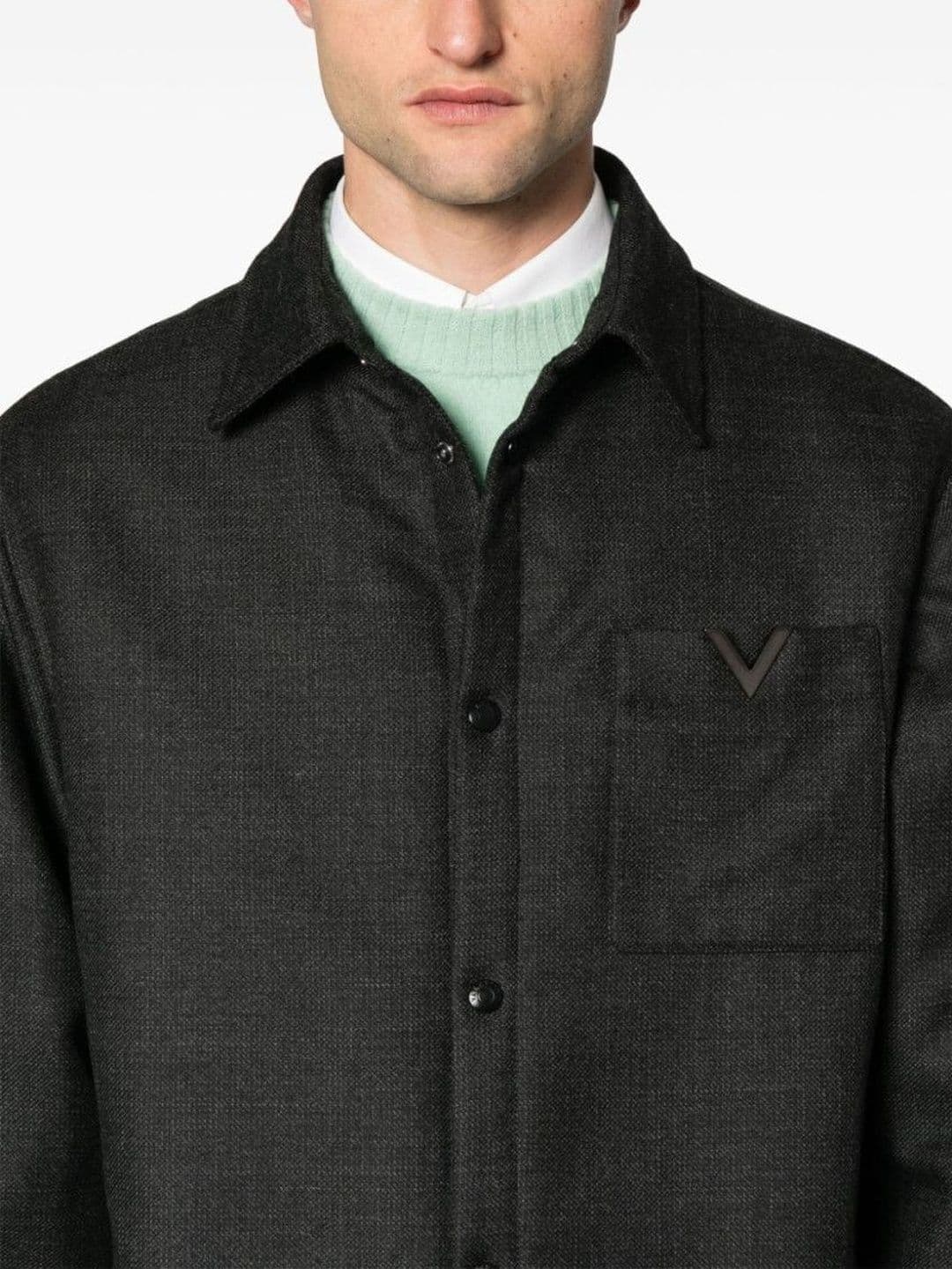 Valentino Black Vlogo Padded Shirt Jacket thumbnail 4