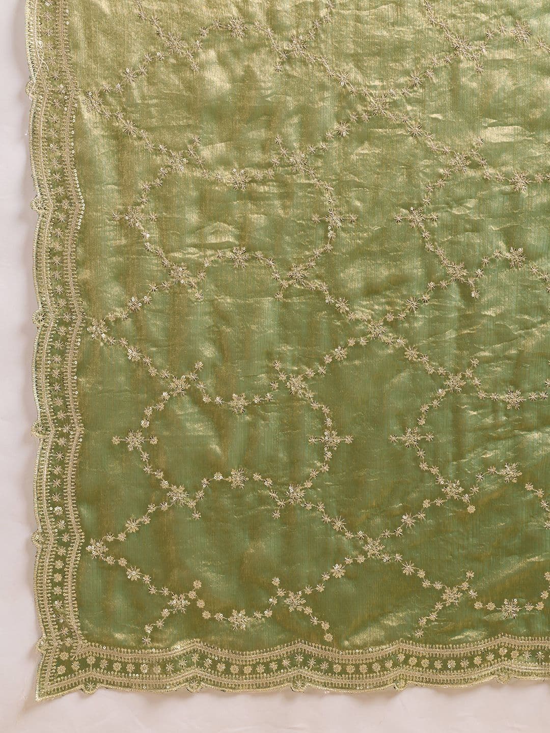 all about you Embellished Zari Organza Heavy Work Saree thumbnail 5