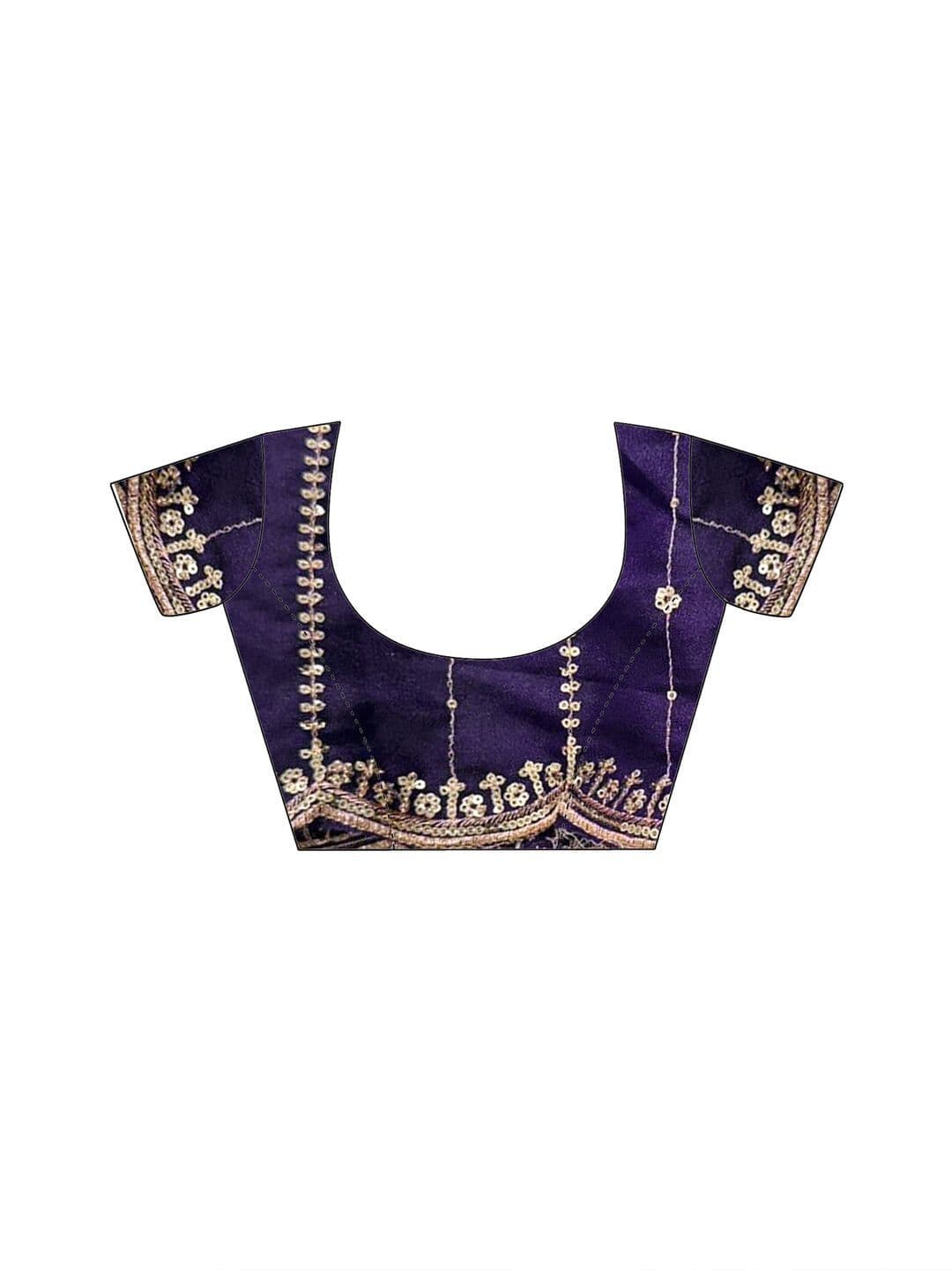 Satrani Embellished Sequinned Saree With Designer Blouse thumbnail 5
