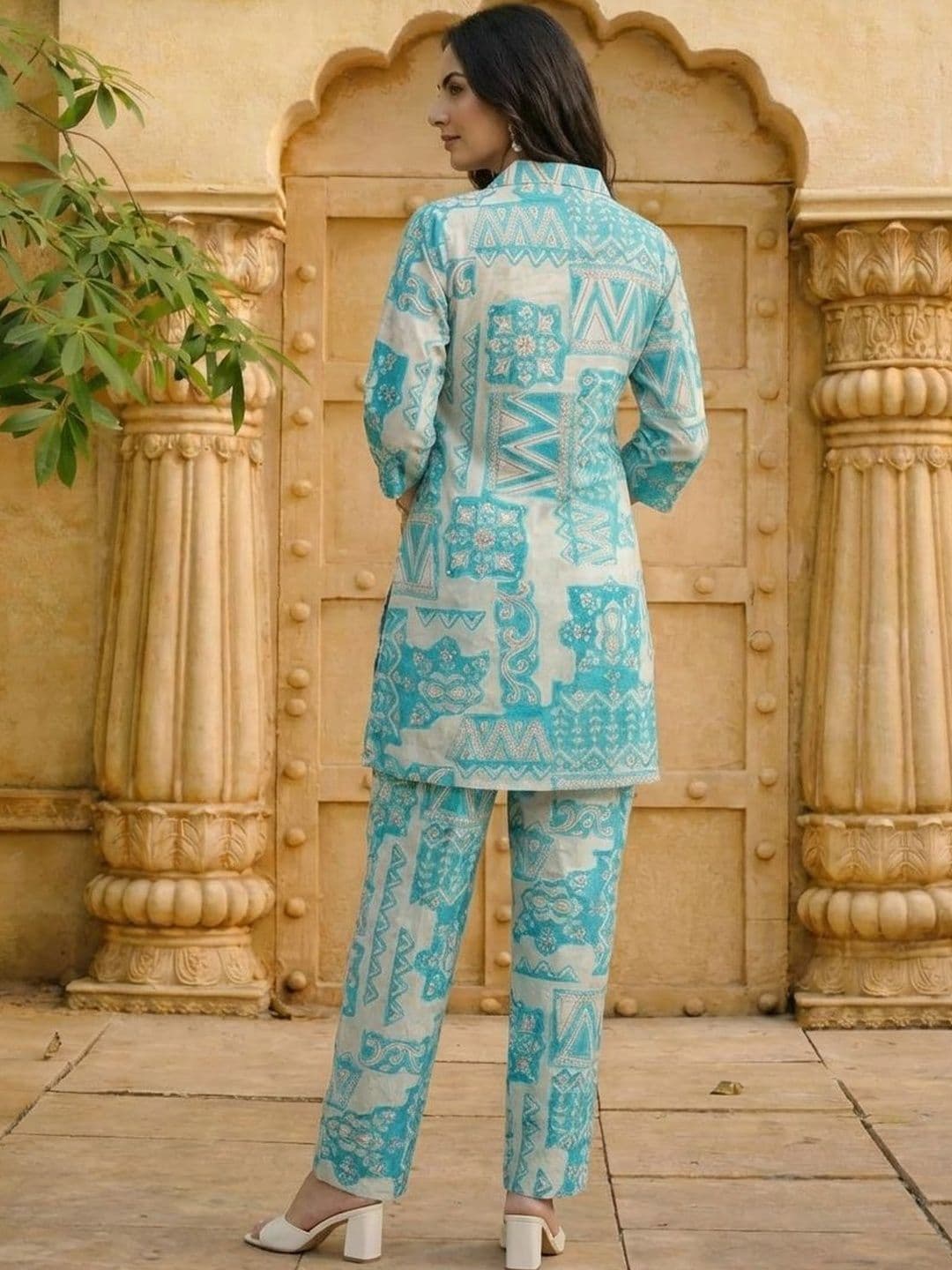 AANVI Bohemian Cotton Printed Tunic with Trousers thumbnail 6