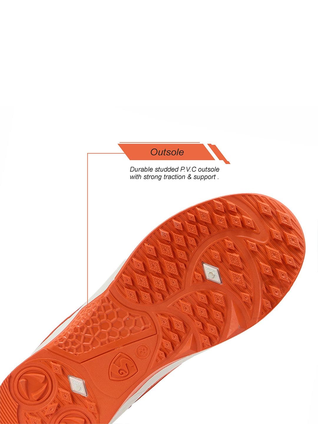 SG Yorker Pro Shoes White-Orange - All Rounder Training & Match Shoes thumbnail 3