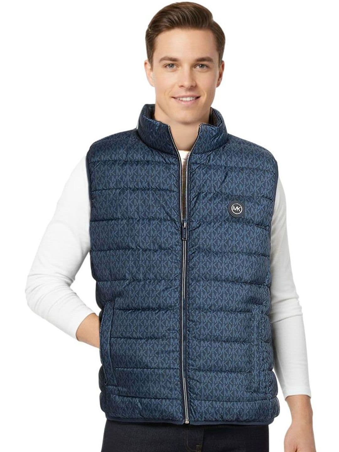Michael Kors Blue Logo Reversible Vest - view 1