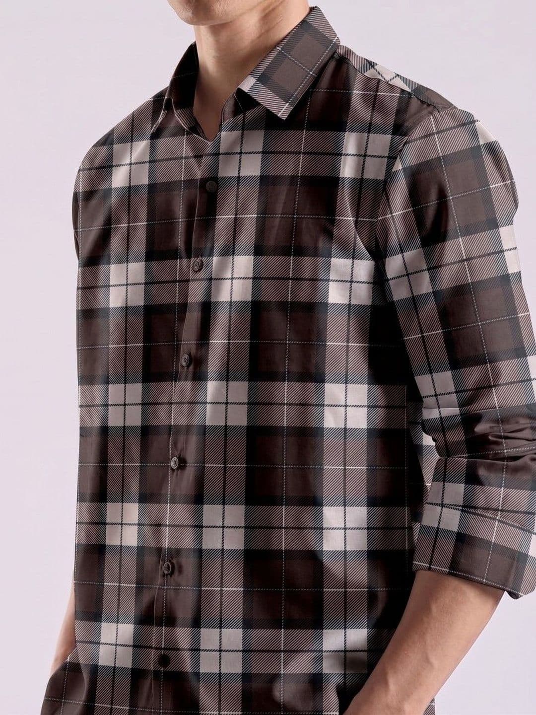 VELKYNOX Men Comfort Slim Fit Tartan Checks Checked Casual Shirt thumbnail 2