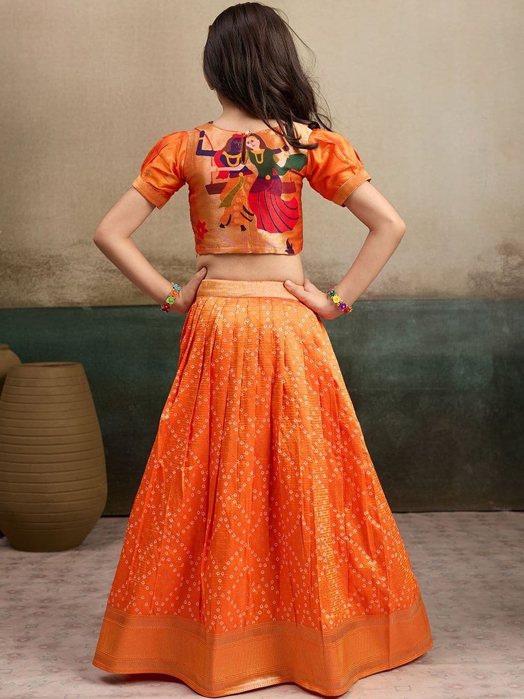 KALINI Girls Embellished Semi-Stitched Lehenga & Choli thumbnail 7