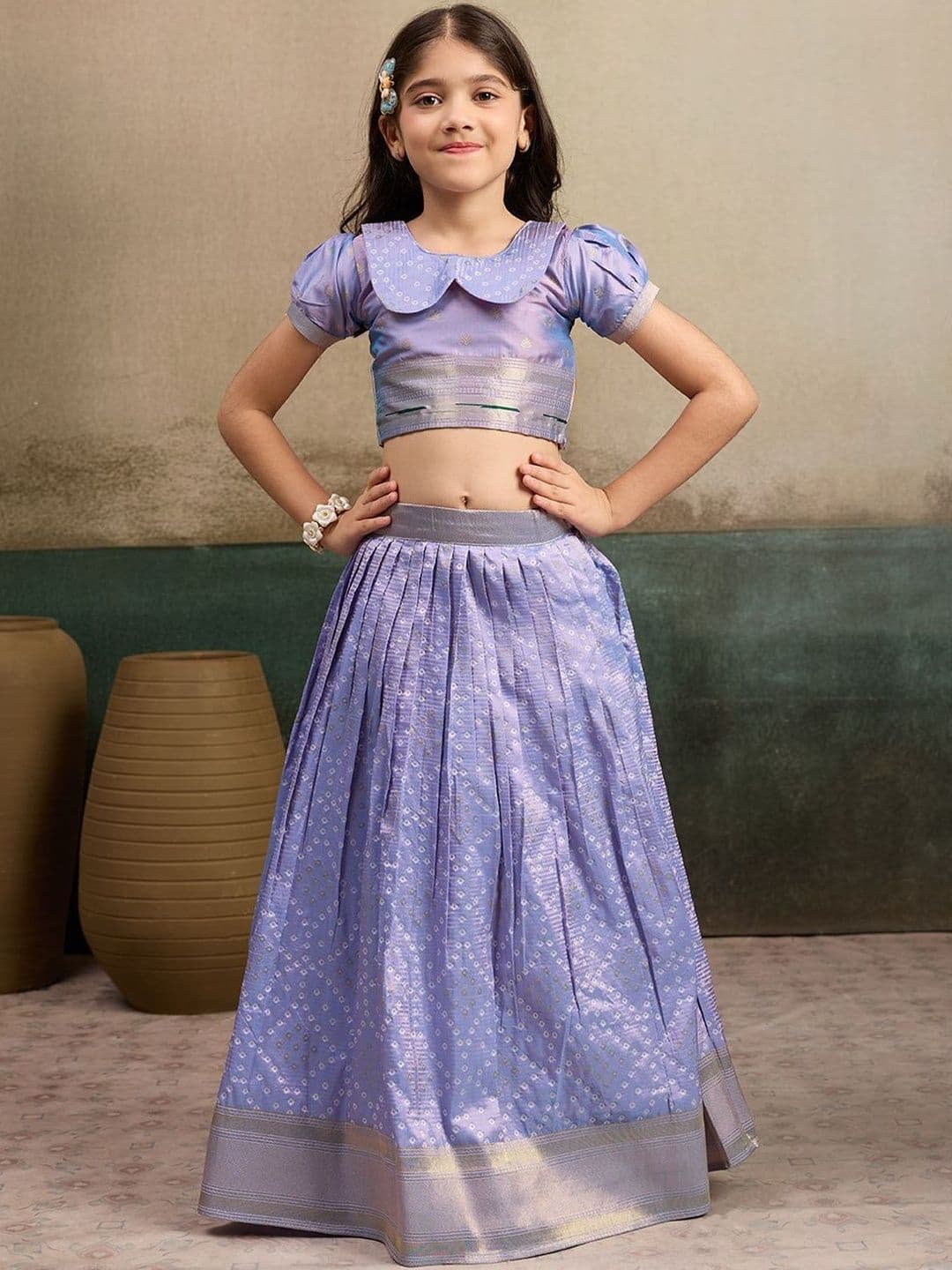 Tasarika Girls Lavender Embellished Ready to Wear Lehenga Choli - view 1