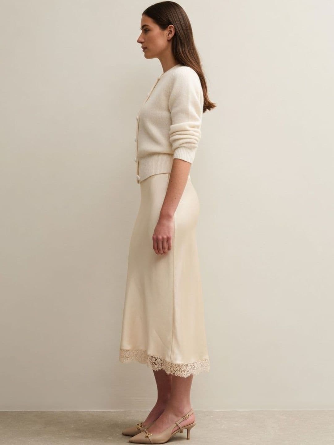 Suo Women Satin Midi Straight Skirt thumbnail 6