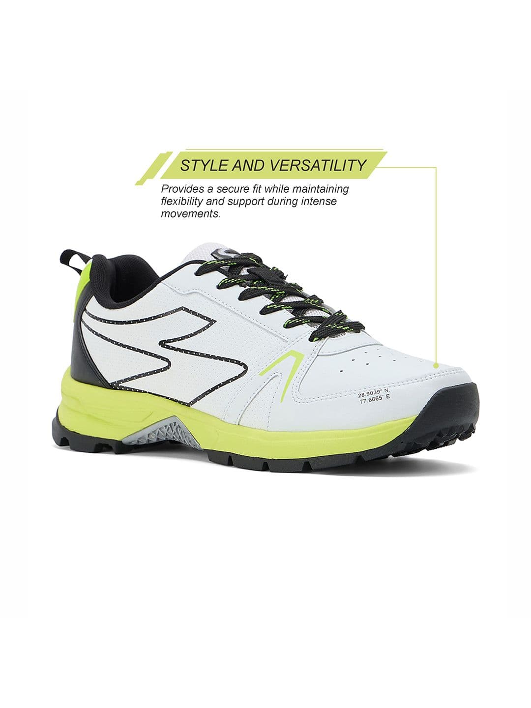 SG Scorer Edge Shoes White-Volt Green - Supportive Cushioned Cricket Shoes thumbnail 4