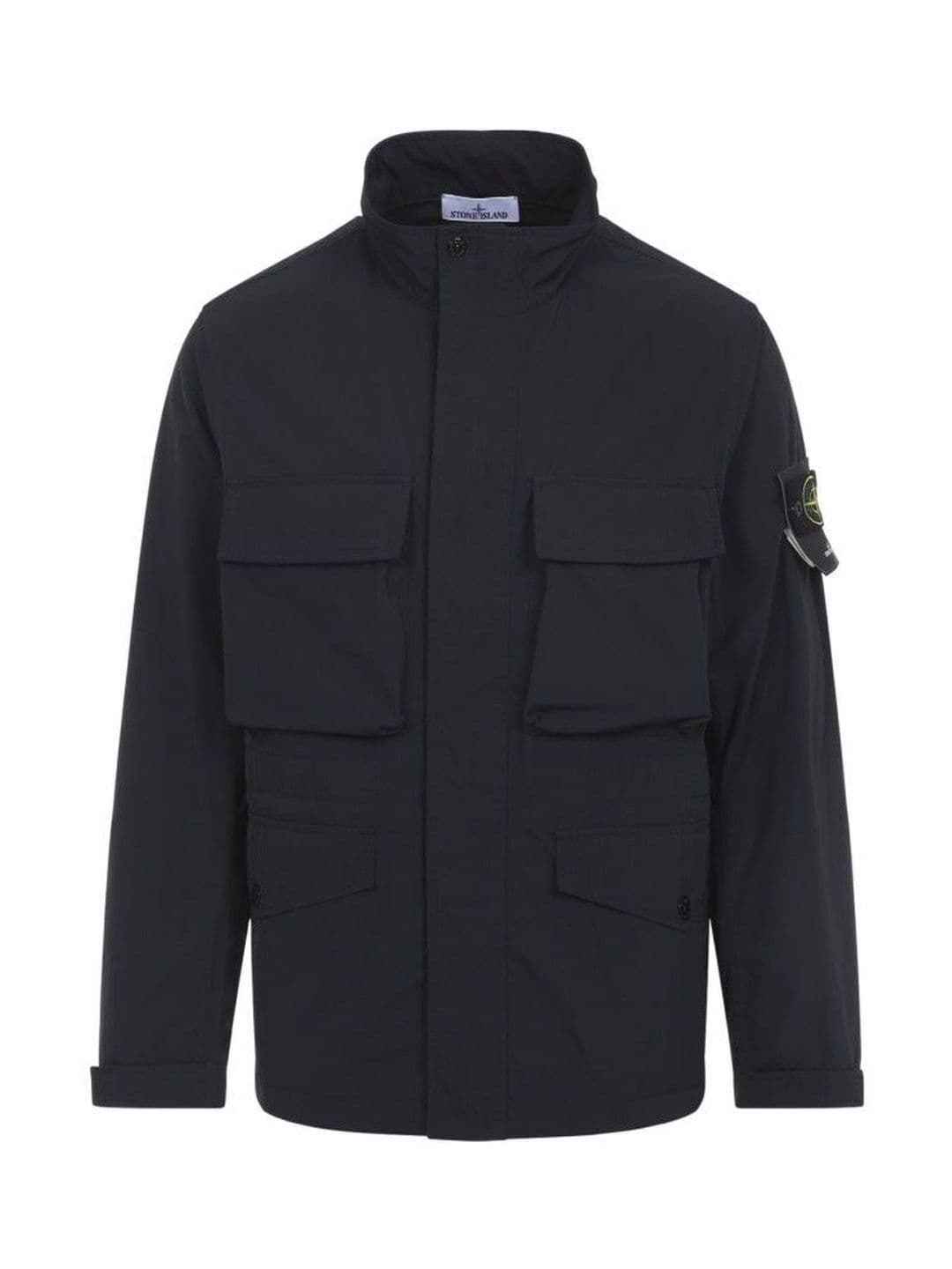 Stone Island Black Stand Collar Logo Jacket - view 1