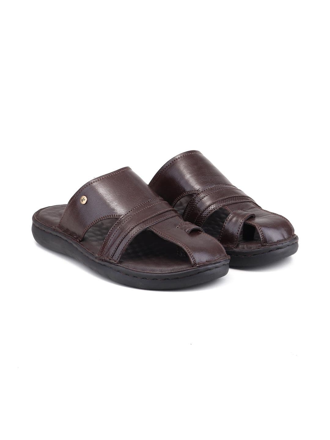 Red Chief Men Leather Cushioned Slippers - view 1