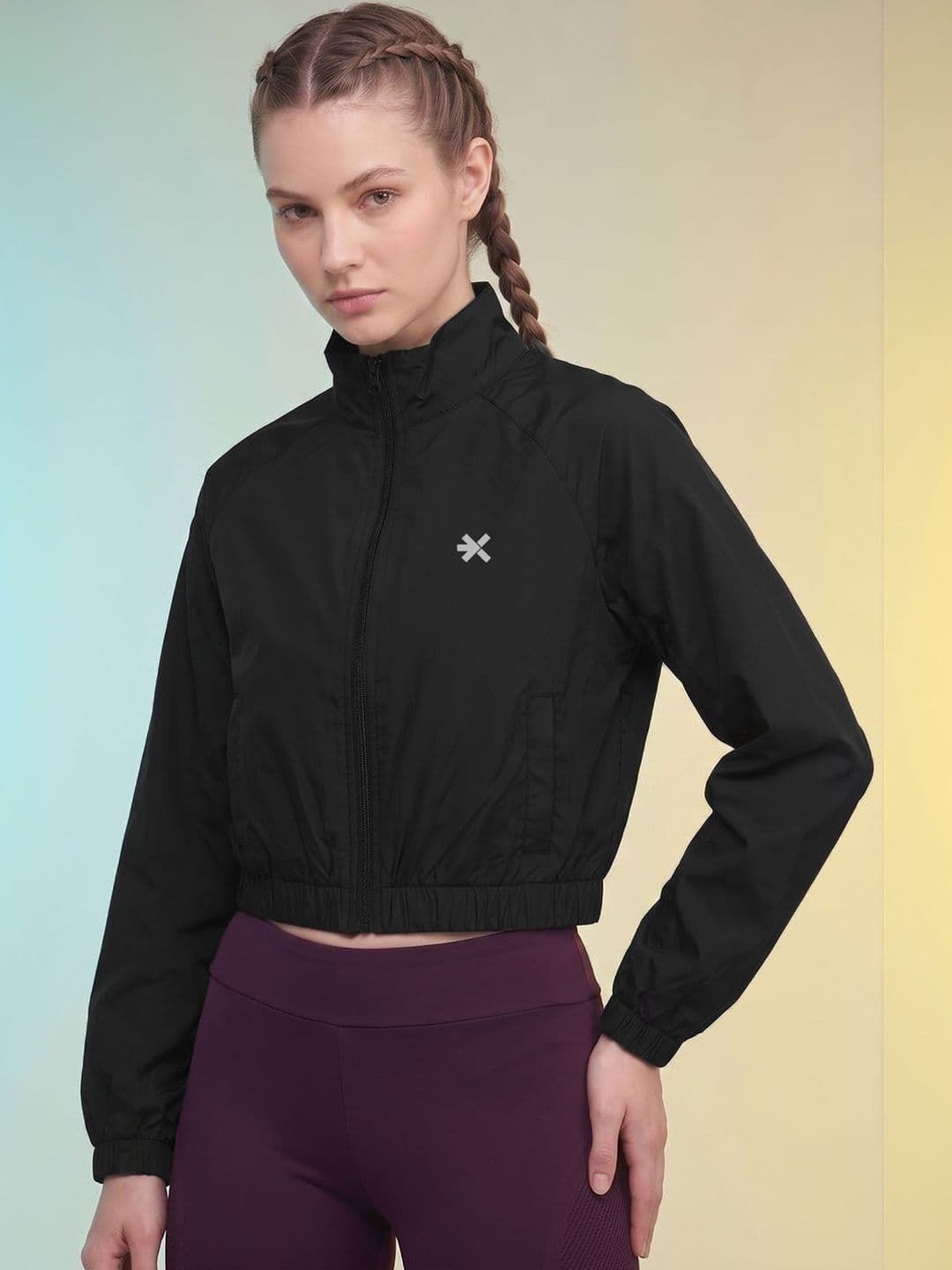 HRX by Hrithik Roshan Women Brand Logo Lightweight Crop Training or Gym Sporty Jacket thumbnail 4