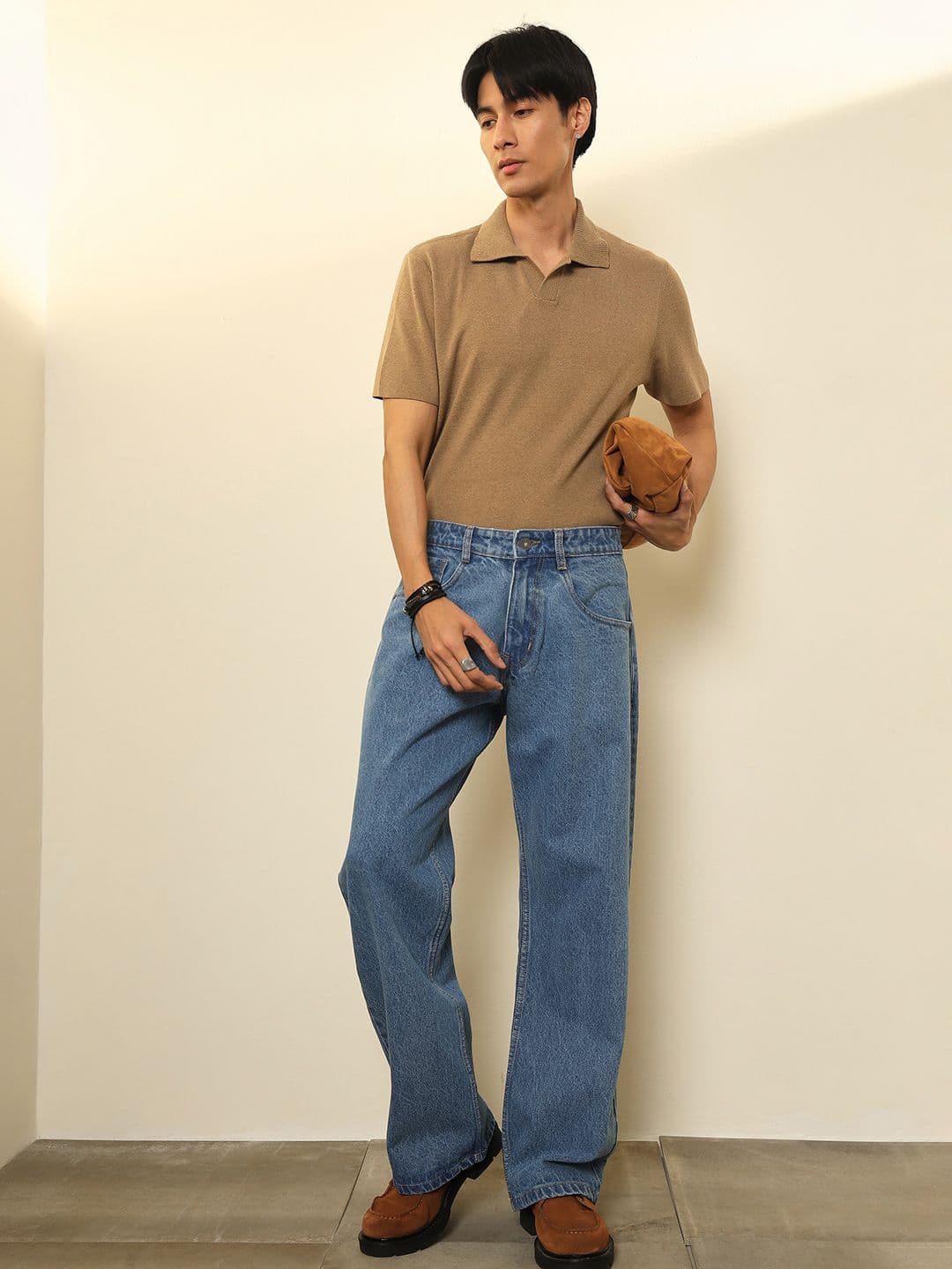 MASCLN SASSAFRAS Men Regular Fit Mid-Rise Light Fade Jeans thumbnail 4