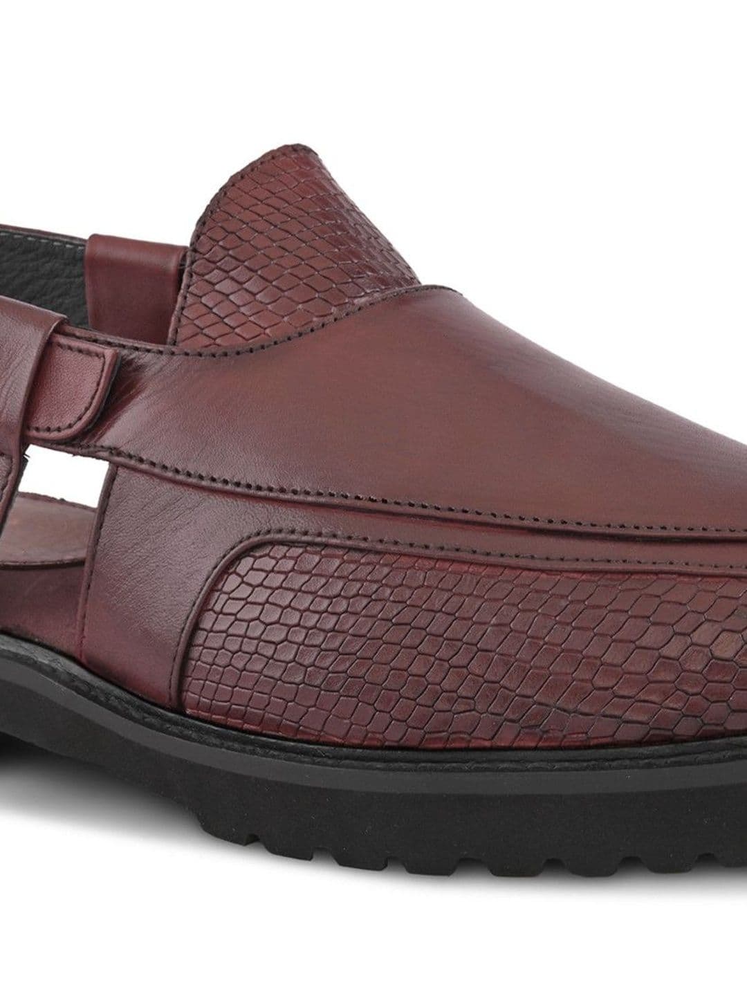 House of Pataudi Men Leather Buckle Shoe-Style Sandals thumbnail 6