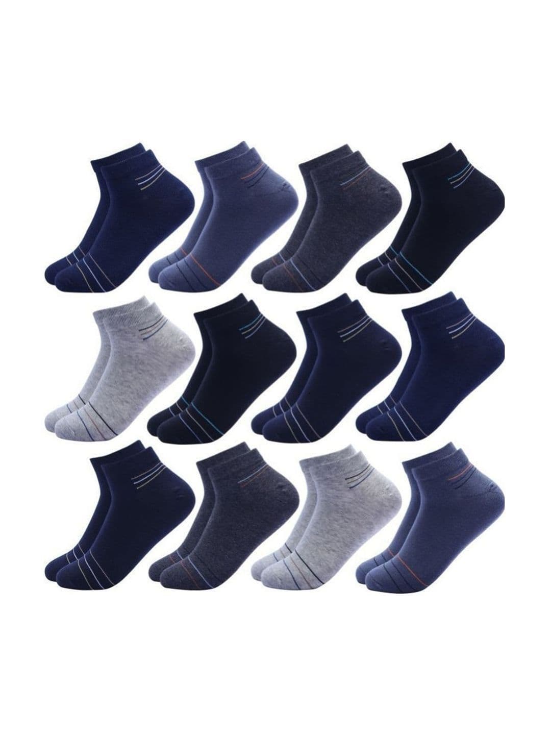 akeet trend Unisex Pack of 10 Cotton Assorted Striped Ankle Length Socks - view 1