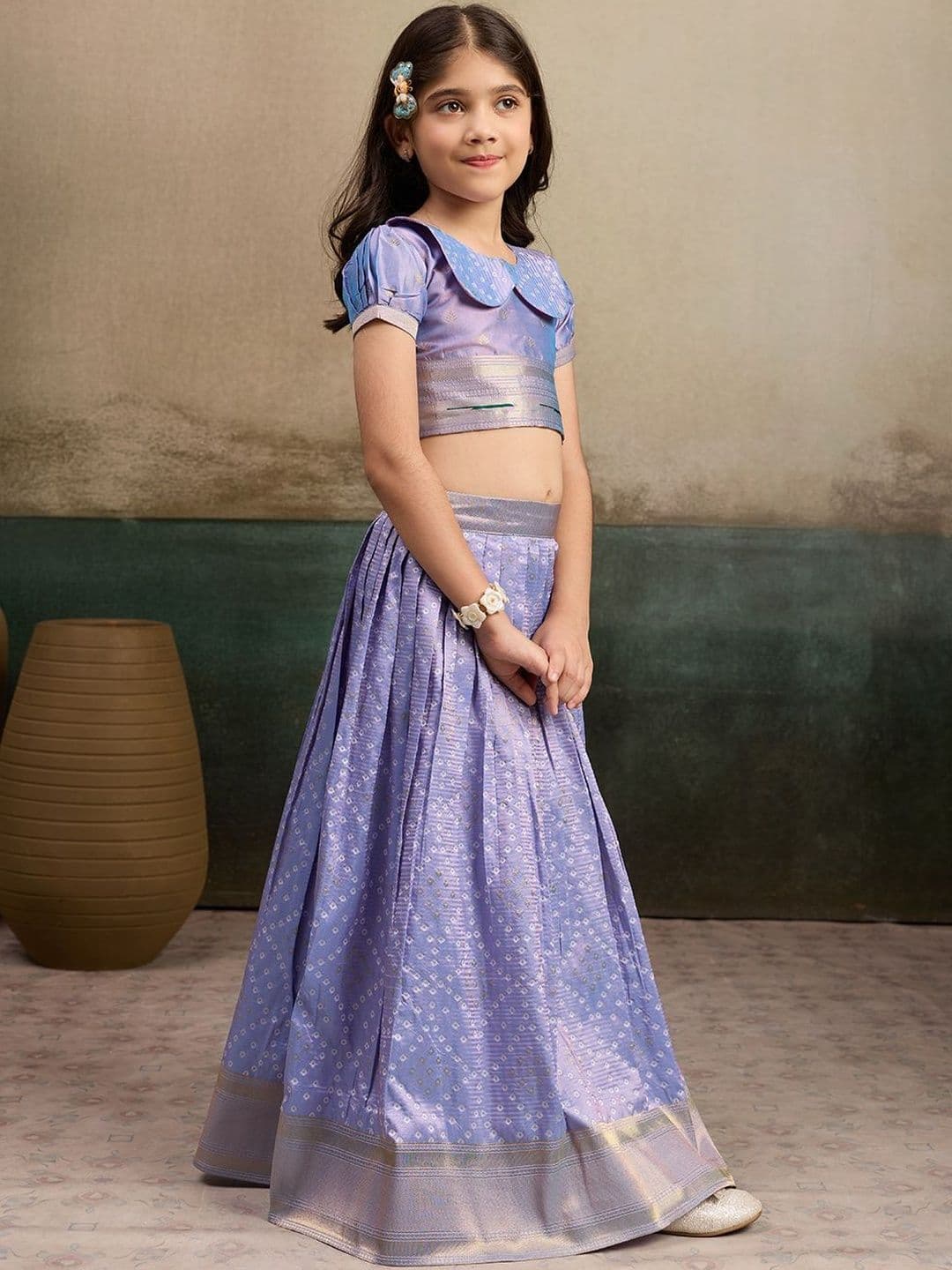 Tasarika Girls Lavender Embellished Ready to Wear Lehenga Choli thumbnail 6