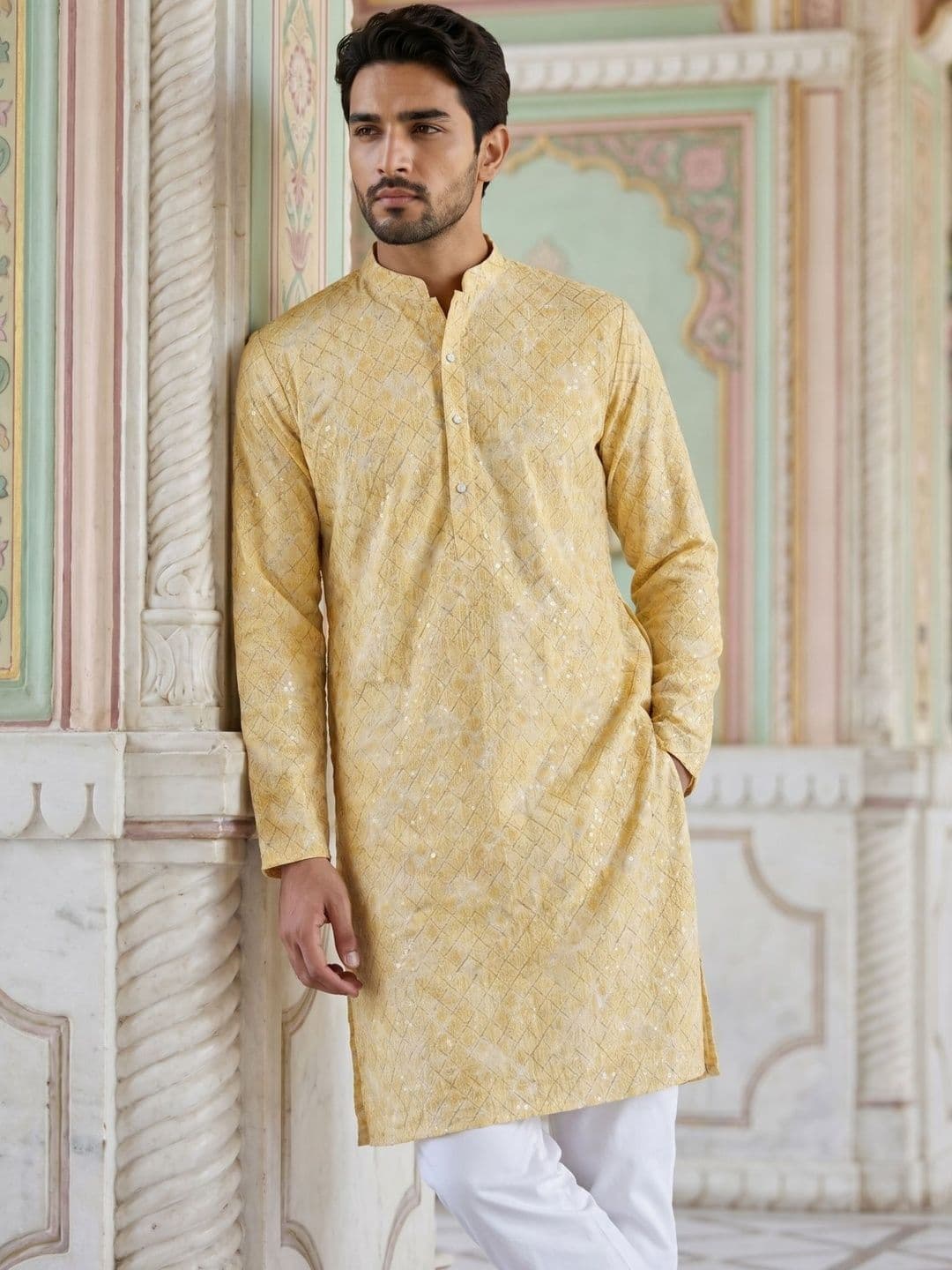Jompers Men Embroidered Sequinned Kurta - view 1