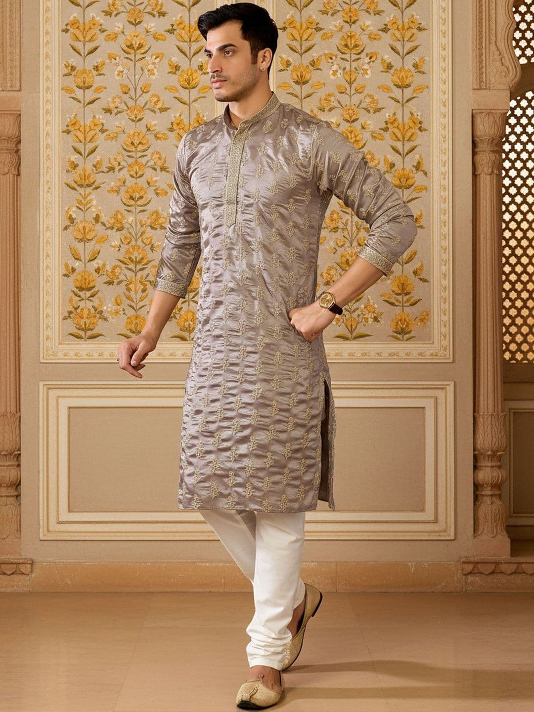 RANGRAAG Men Embellished Thread Work Kurta - view 1