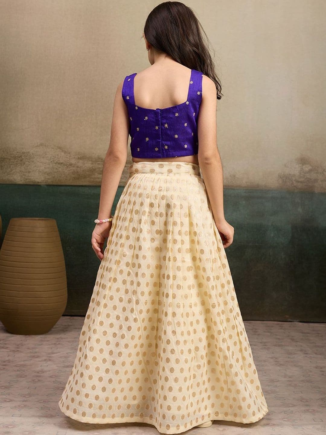 Tasarika Girls Embroidered Semi-Stitched Lehenga & Ready to Wear thumbnail 2
