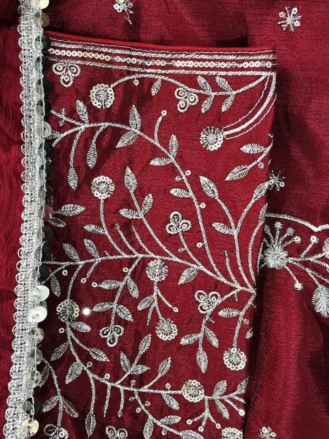 PEDR TRENDS Embroidered Thread Work Semi-Stitched Lehenga & Blouse With Dupatta thumbnail 4