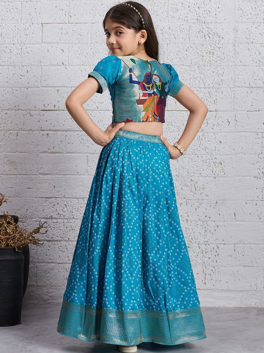 KALINI Girls Printed Ready to Wear Lehenga & Choli thumbnail 7