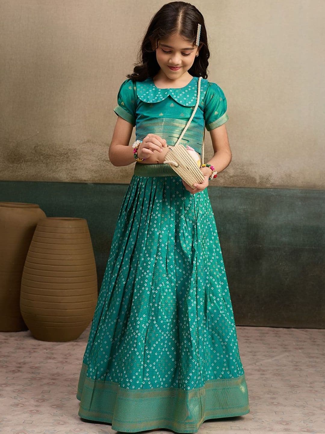 Tasarika Girls Bandhani Ready to Wear Lehenga Choli thumbnail 5