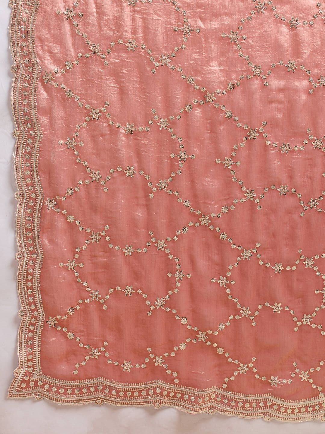 all about you Embellished Sequinned Organza Heavy Work Saree thumbnail 3