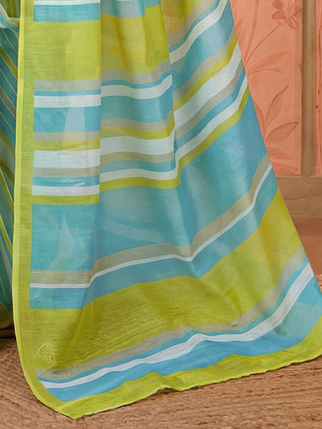 Sangria Printed Chanderi Ready to Wear Saree Blouse Piece thumbnail 7