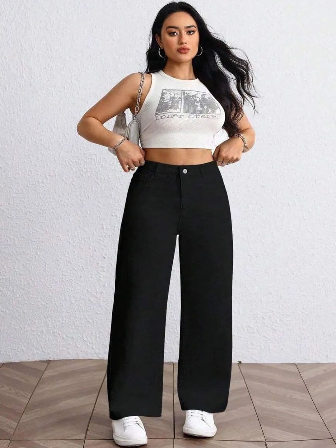 A1TUFF Women Comfort Wide Leg High-Rise Acid Wash Stretchable Jeans - view 1