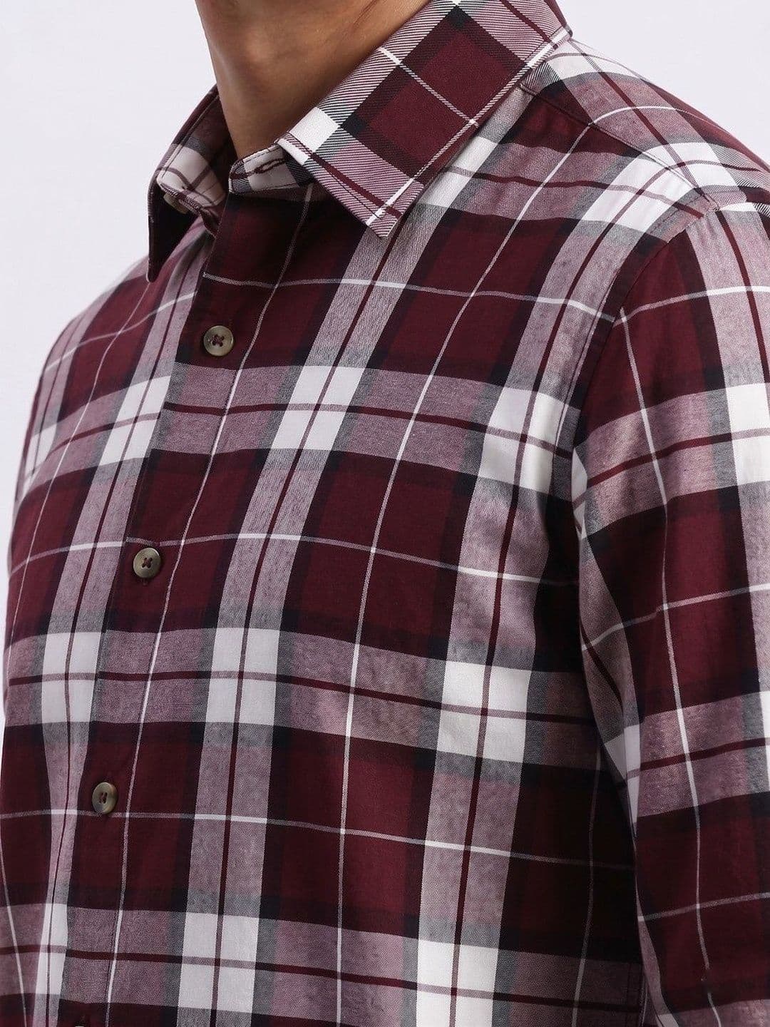 VELKYNOX Men Comfort Slim Fit Tartan Checks Checked Casual Shirt thumbnail 4