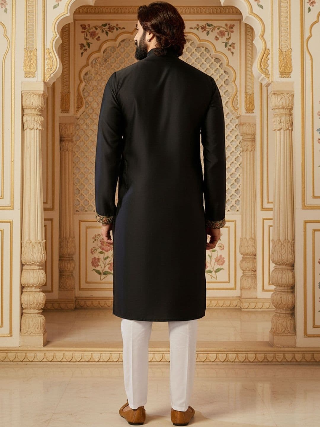 RANGRAAG Men Ethnic Motifs Embroidered Thread Work Kurta thumbnail 5