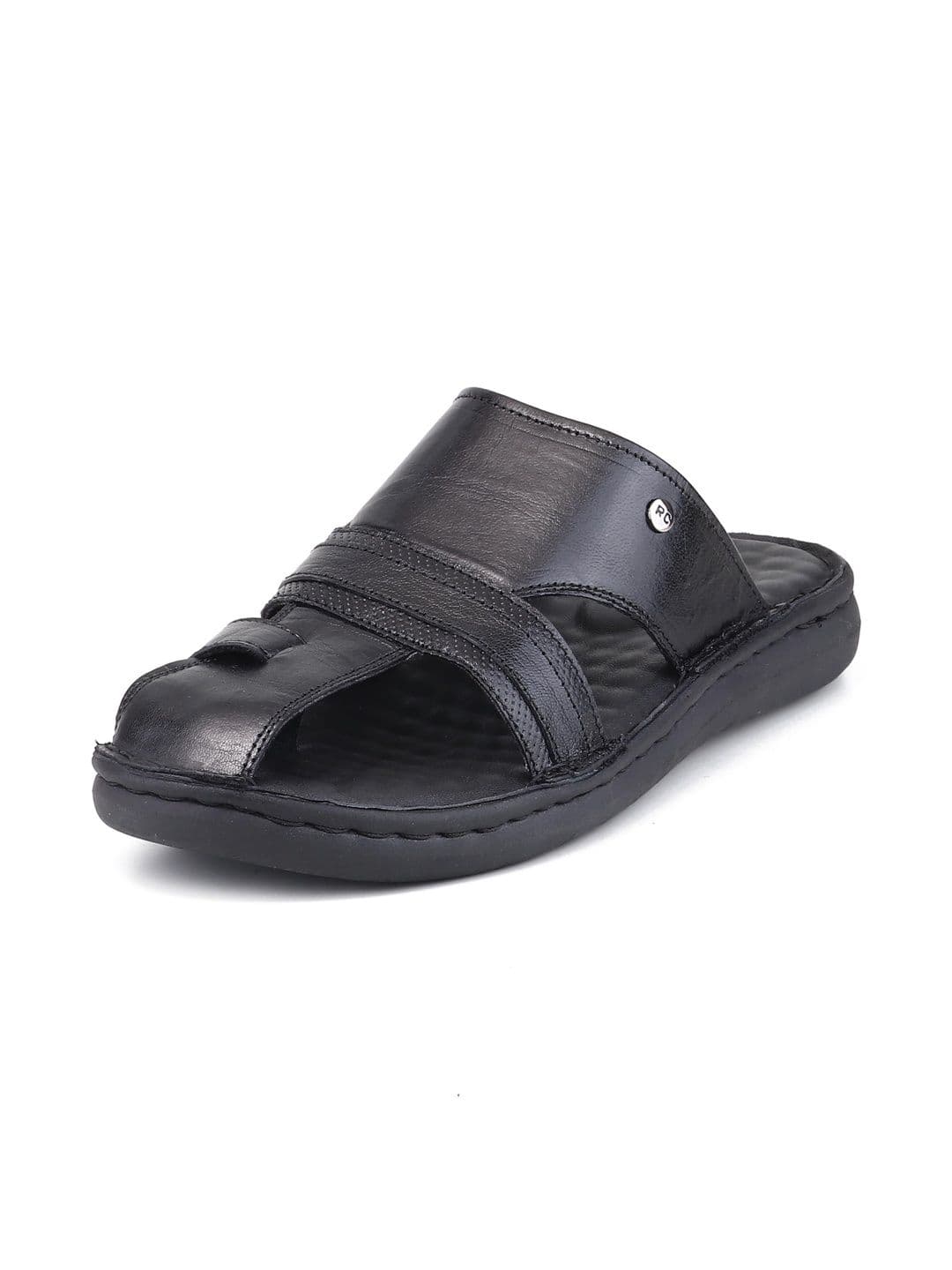 Red Chief Men Leather Cushioned Slippers thumbnail 5