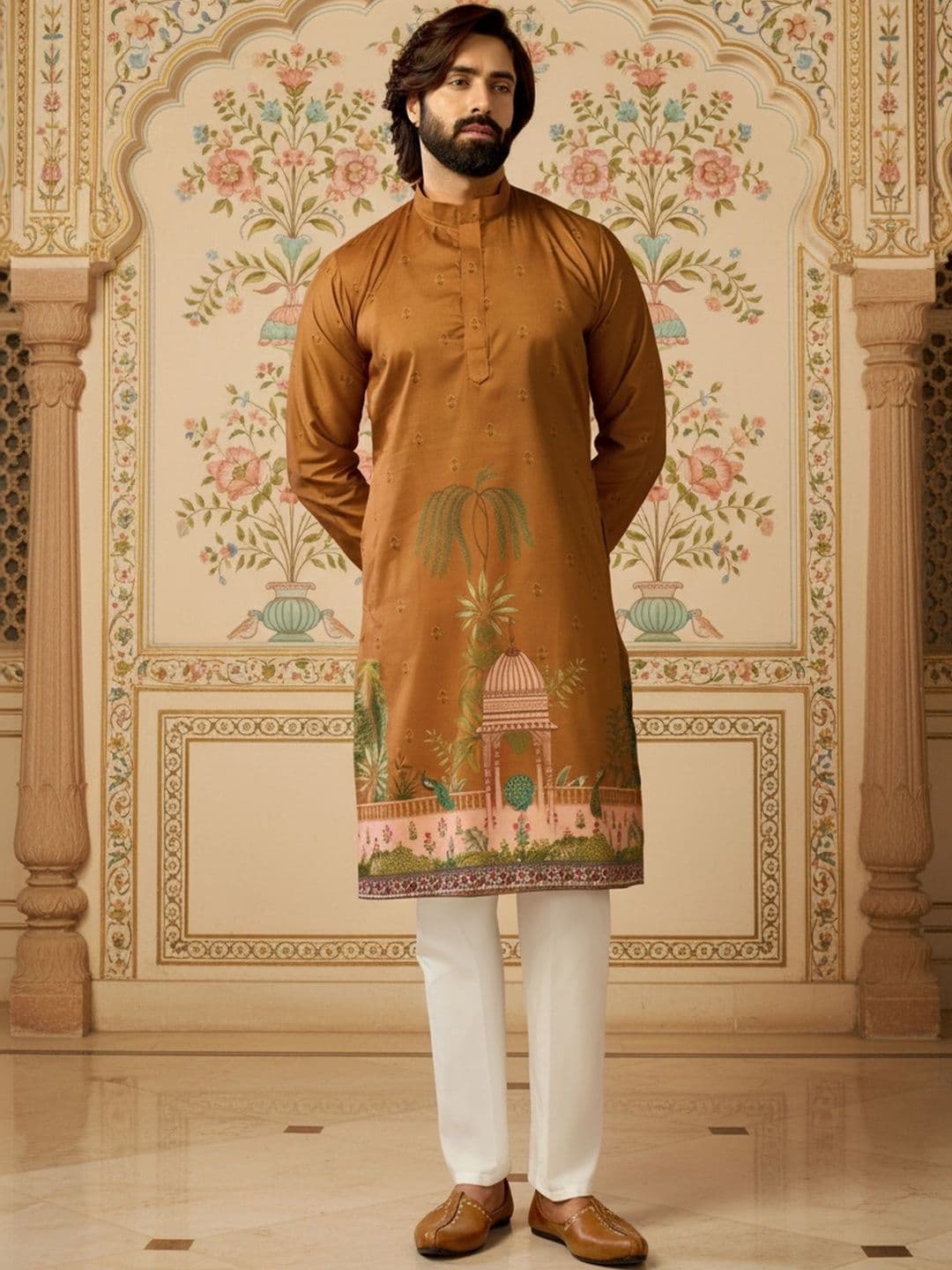 RANGRAAG Men Ethnic Motifs Printed Kurta thumbnail 2