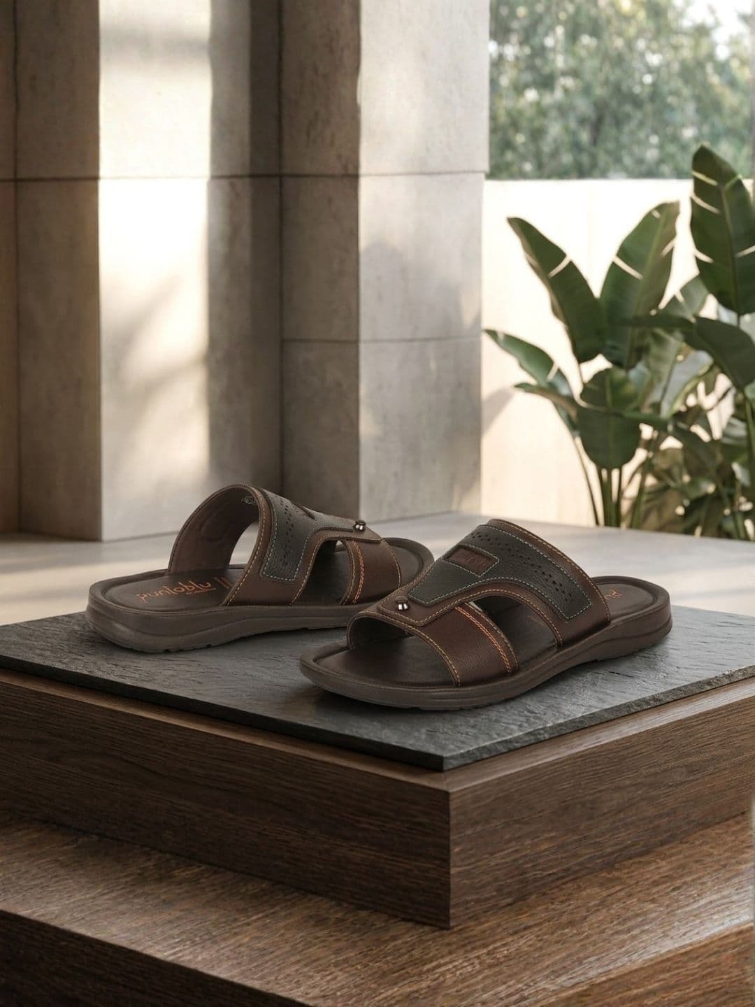 Puntoblu Men Self Design Slip-On Slippers - view 1
